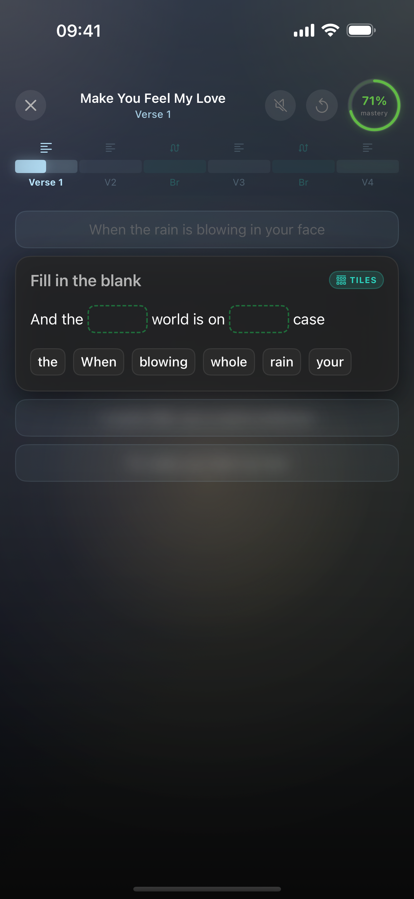 Practice mode — free recall prompt