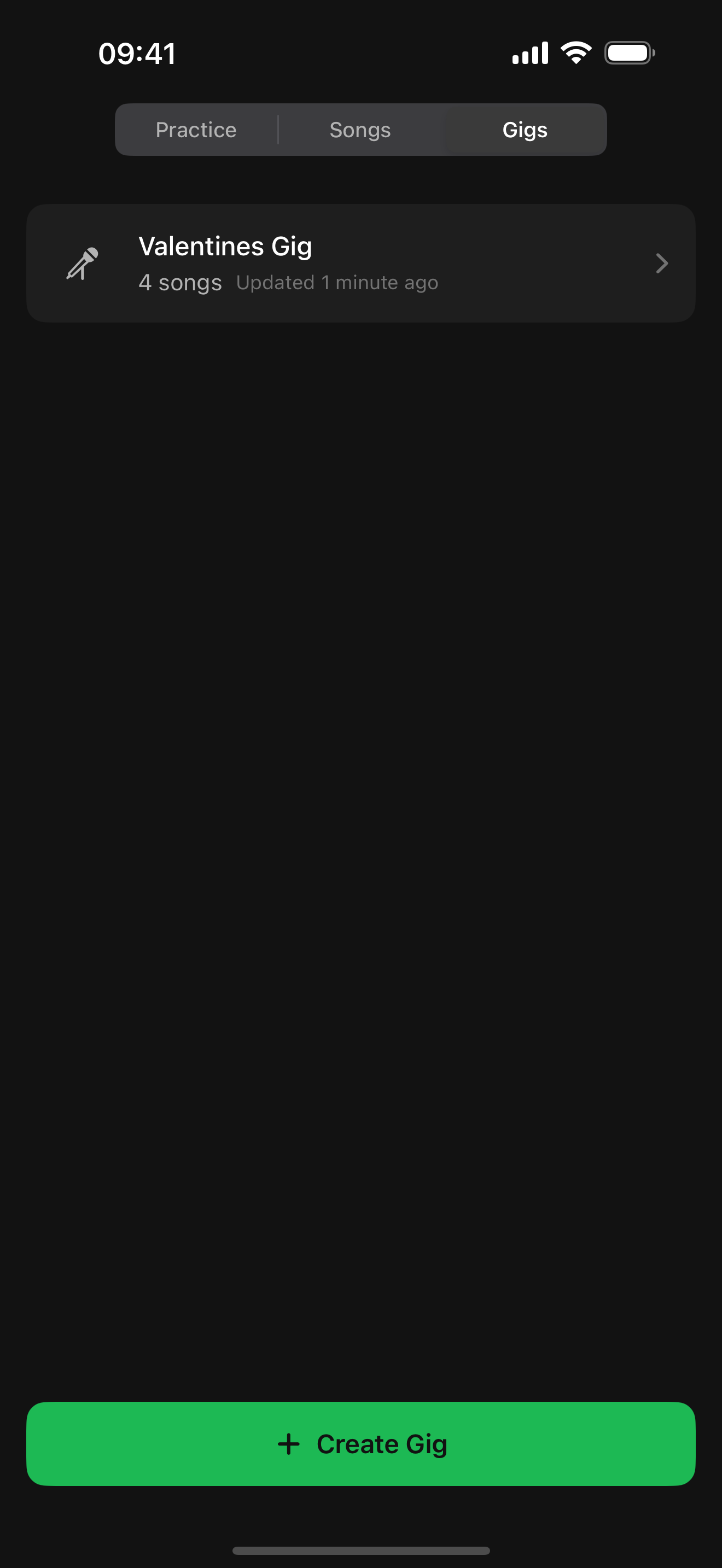 Gig list — upcoming shows