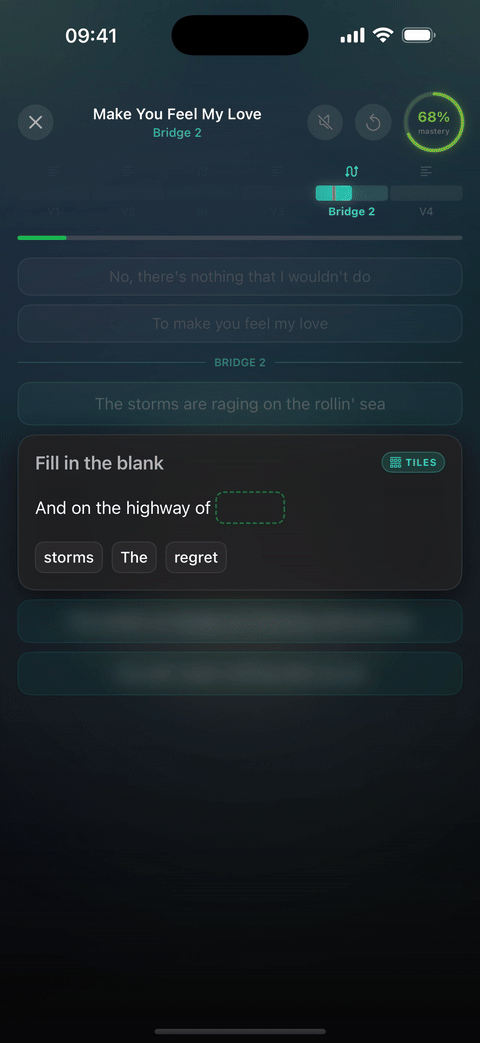 Practice mode in action